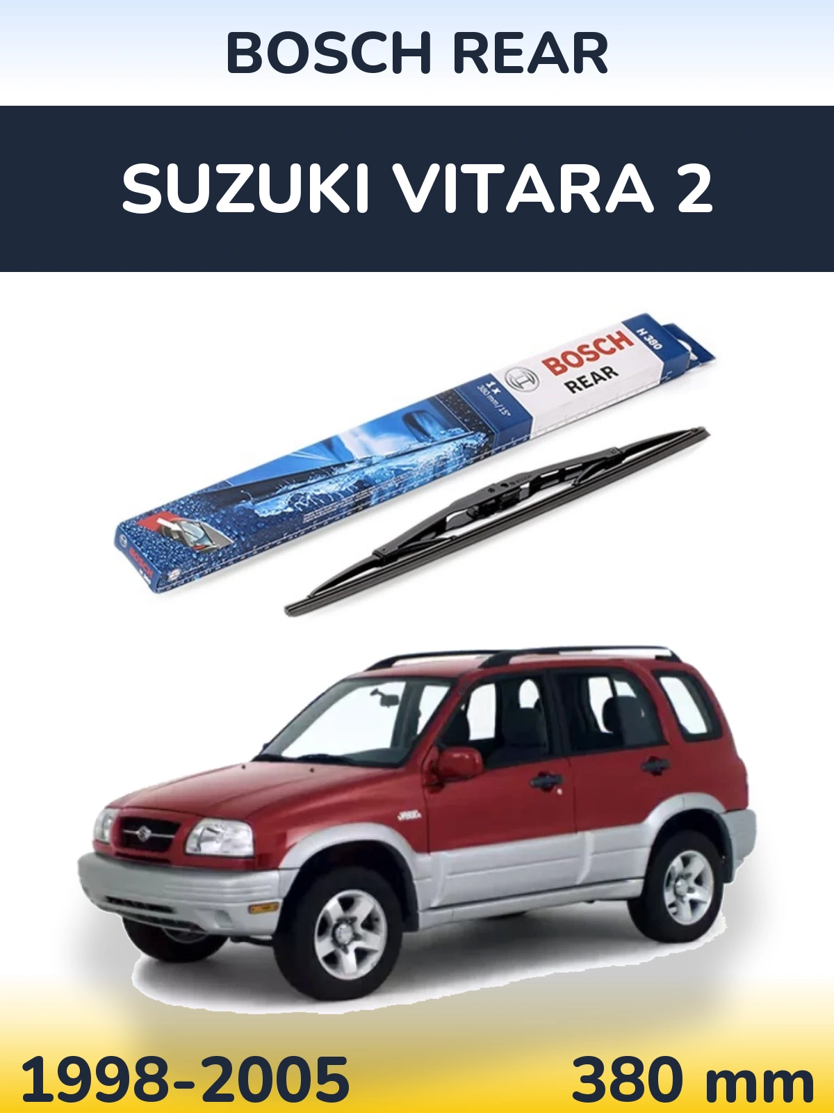 Задний дворник BOSCH Rear 380 мм для Suzuki Vitara 2 1998-2005