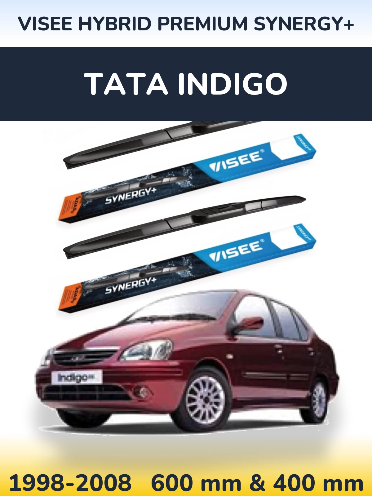 Комплект передних дворников VISEE HYBRID PREMIUM SYNERGY+ 600 & 400 мм для Tata Indigo 1998-2008