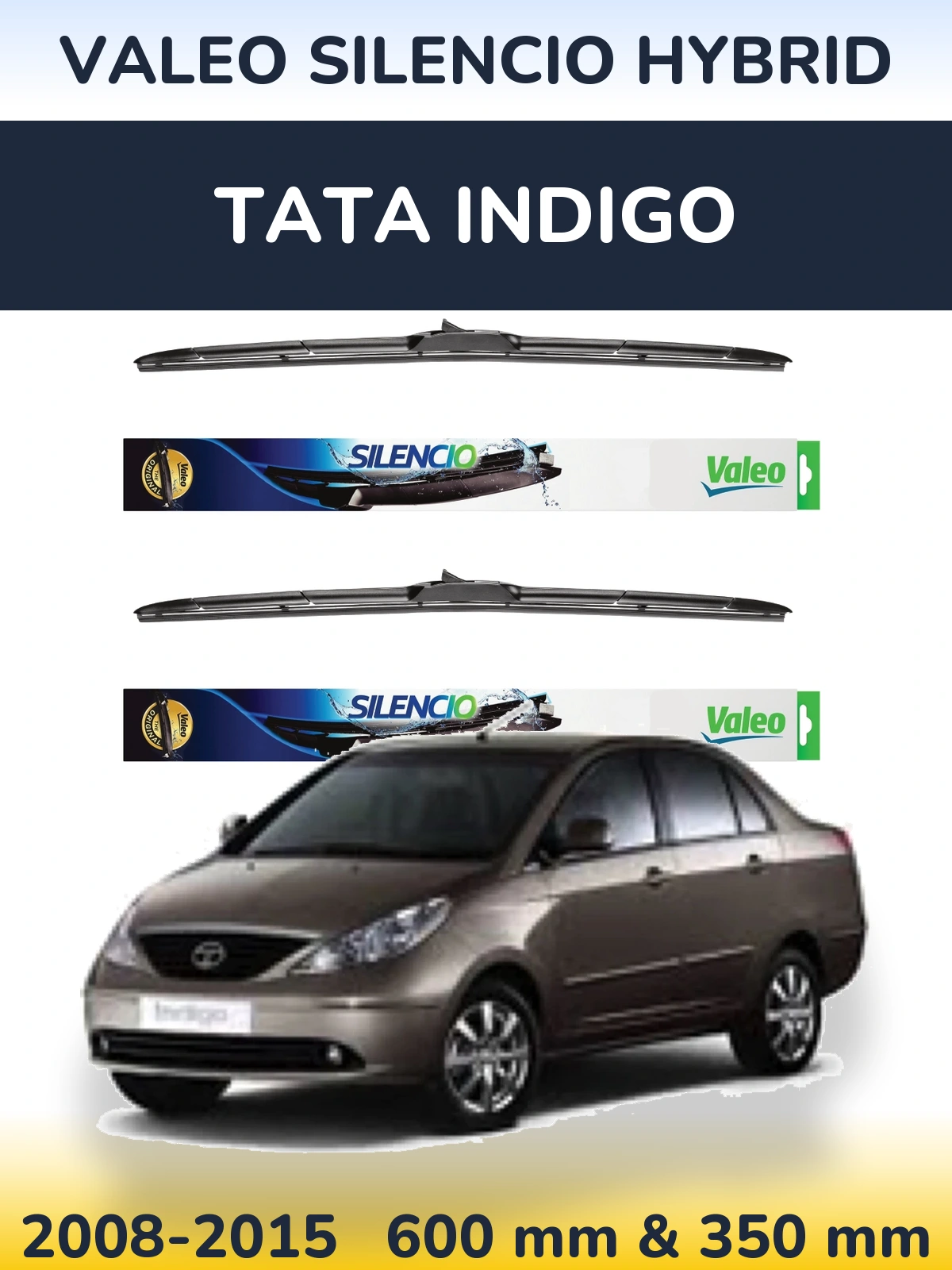 Комплект передніх щіток Valeo Silencio Hybrid 600 & 350 мм для Tata Indigo 2008-2015
