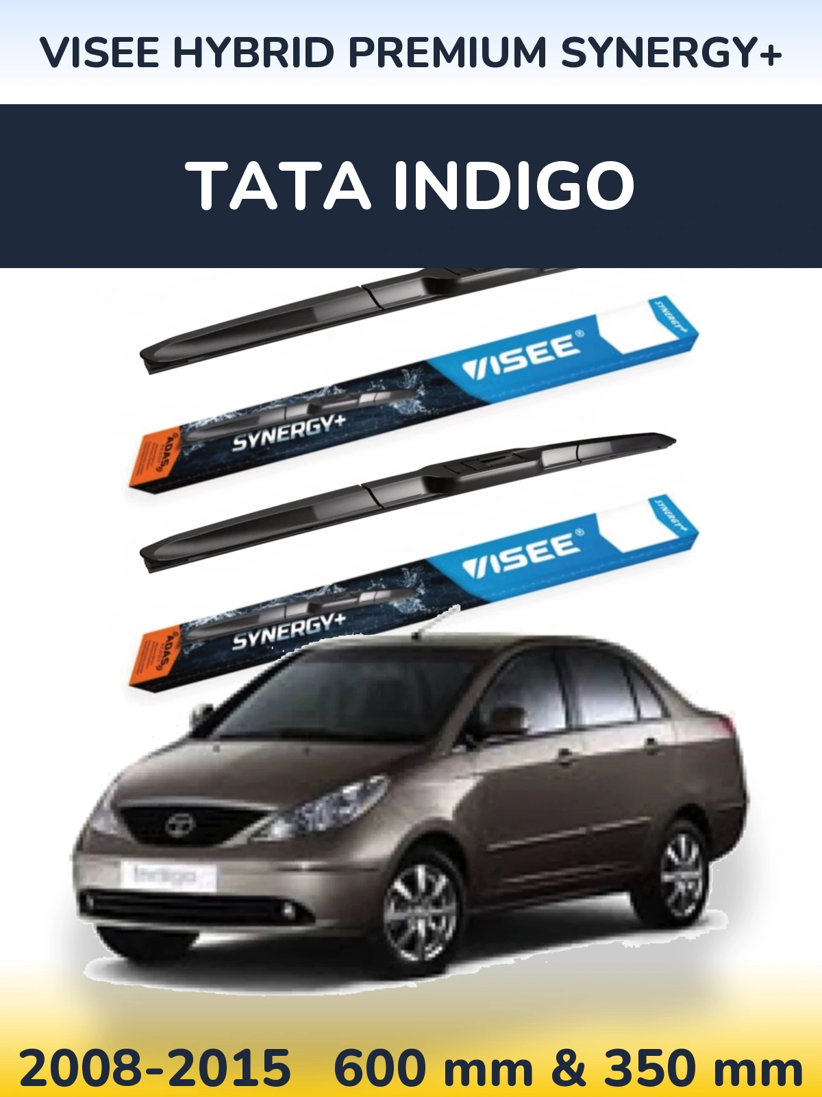 Комплект передніх щіток VISEE HYBRID PREMIUM SYNERGY+ 600 & 350 мм для Tata Indigo 2008-2015