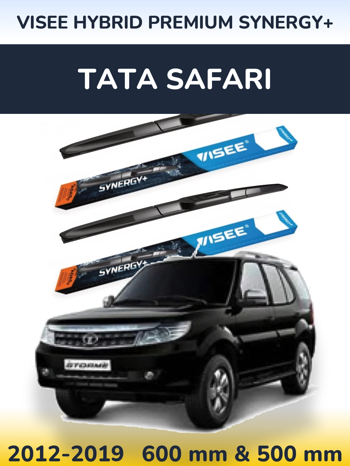 Комплект передних дворников VISEE HYBRID PREMIUM SYNERGY+ 600 & 500 мм для Tata Safari 2012-2019