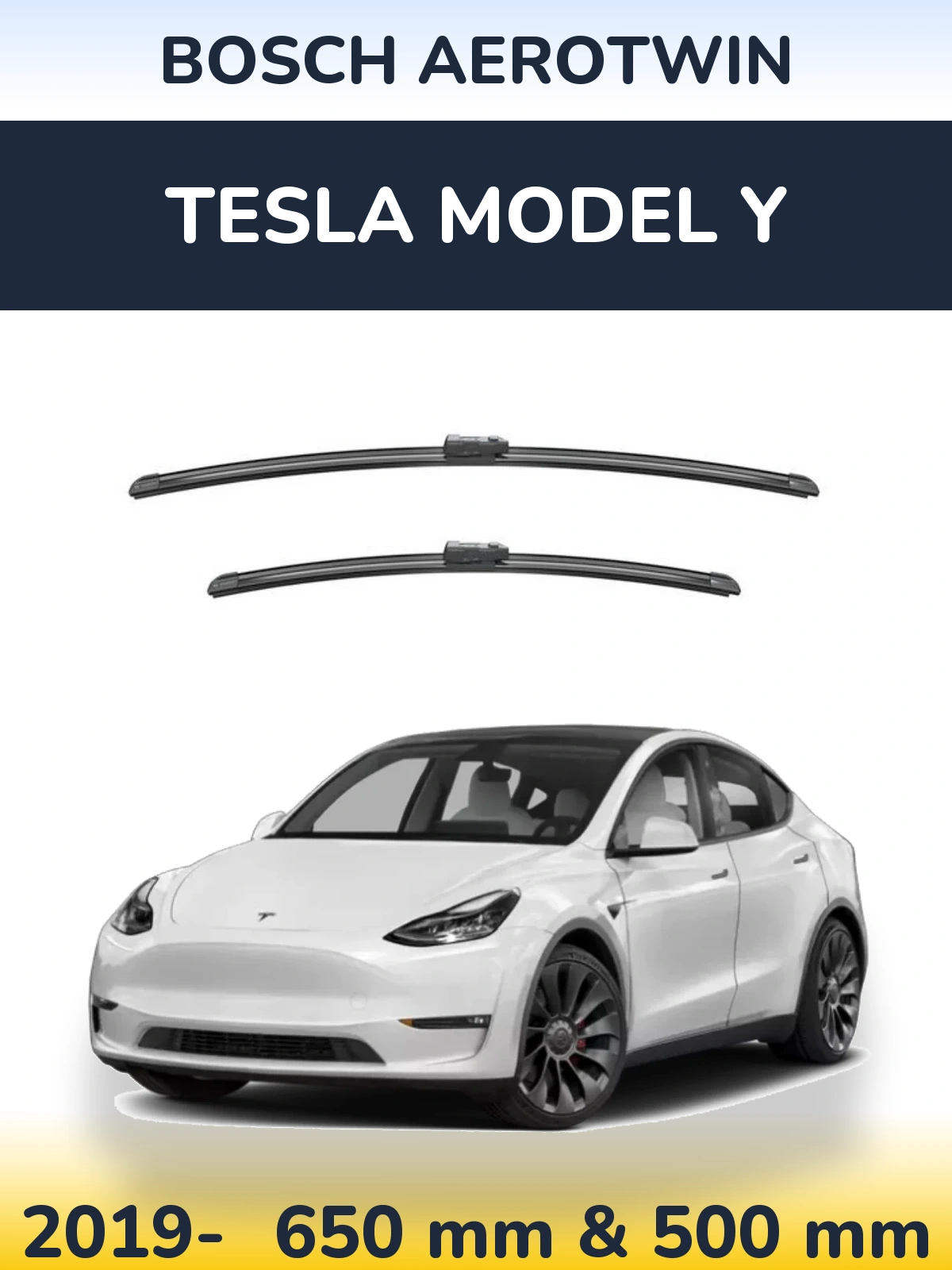 Komplet przednich wycieraczek BOSCH AeroTwin 650 & 500 mm do Tesla Model Y 2019-2026
