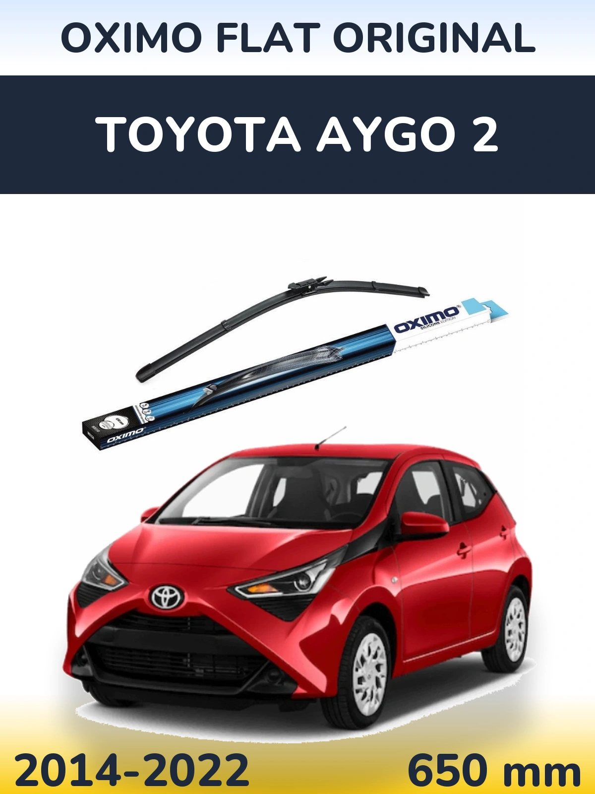 Передня щітка Oximo Flat Original 650 мм для Toyota Aygo 2 2014-2022