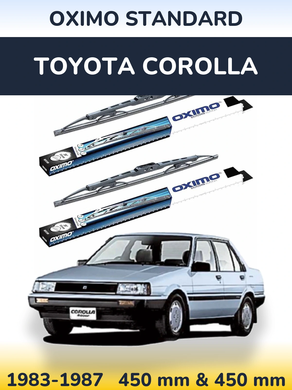 Komplet przednich wycieraczek Oximo Standard 450 & 450 mm do Toyota Corolla 1983-1987