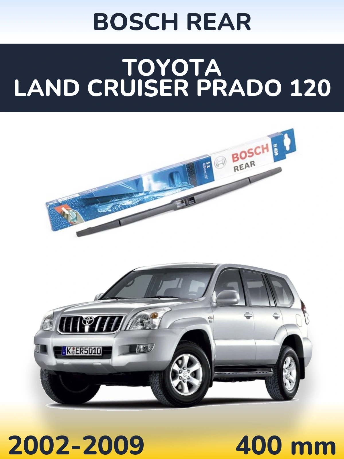 Tylna wycieraczka BOSCH Rear 400 mm do Toyota Land Cruiser Prado 120 2002-2009