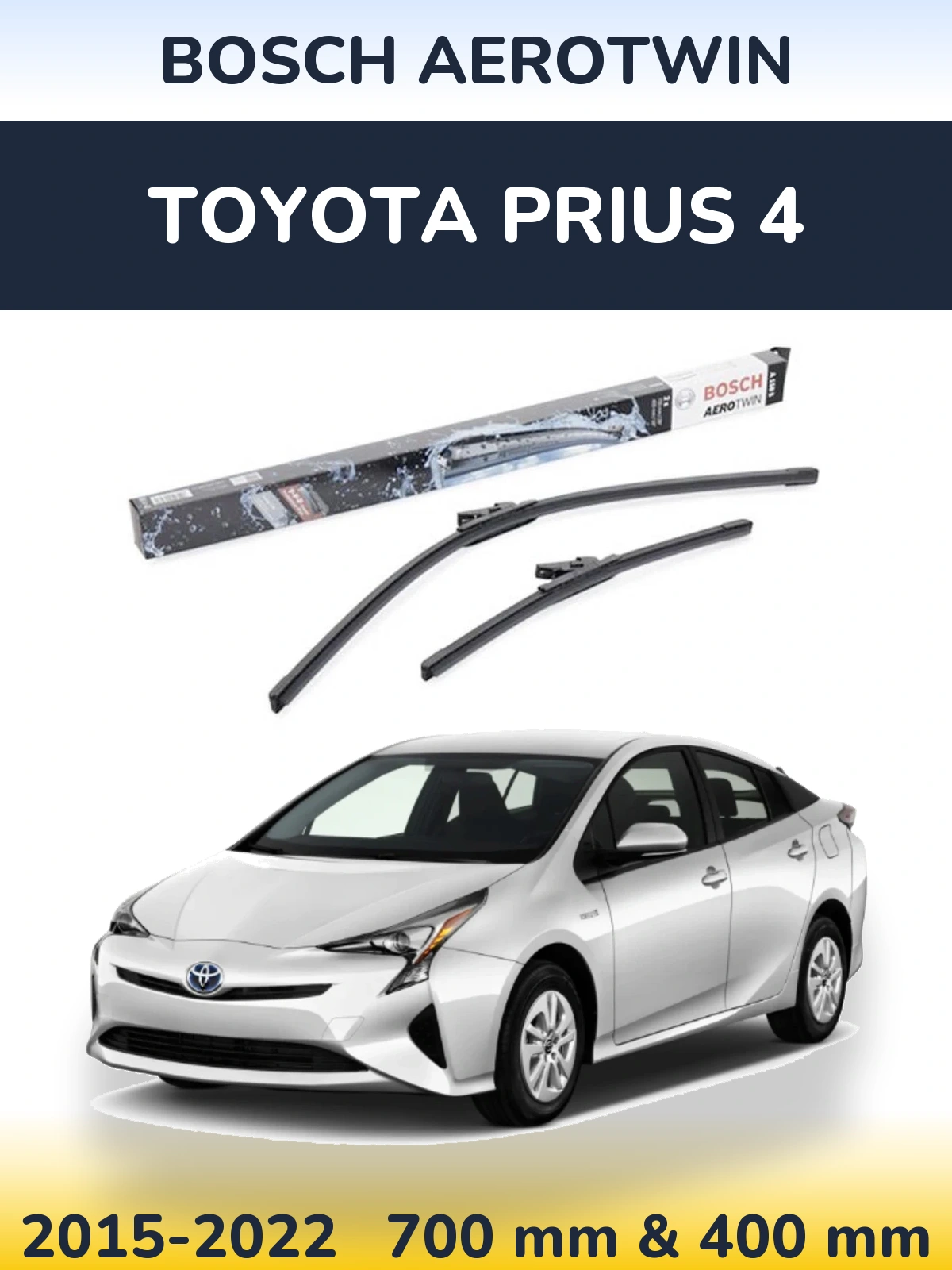 Комплект передних дворников BOSCH AeroTwin 700 & 400 мм для Toyota Prius 4 2015-2022
