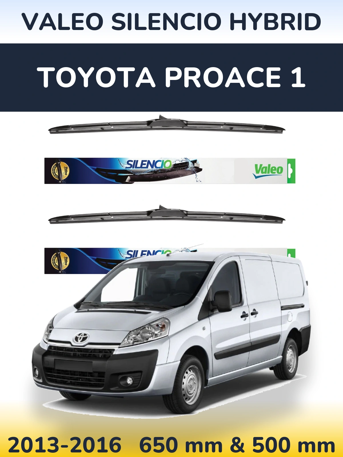 Комплект передніх щіток Valeo Silencio Hybrid 650 & 500 мм для Toyota ProAce 1 2013-2016