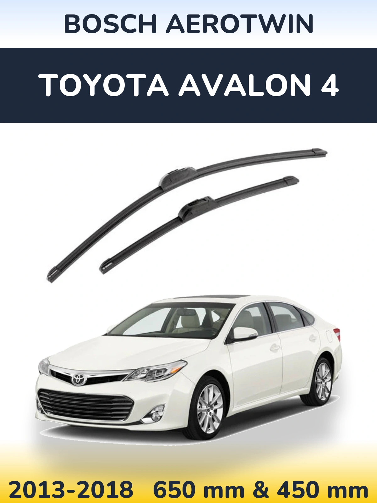 Komplet przednich wycieraczek BOSCH AeroTwin 650 & 450 mm do Toyota Avalon 4 2013-2018
