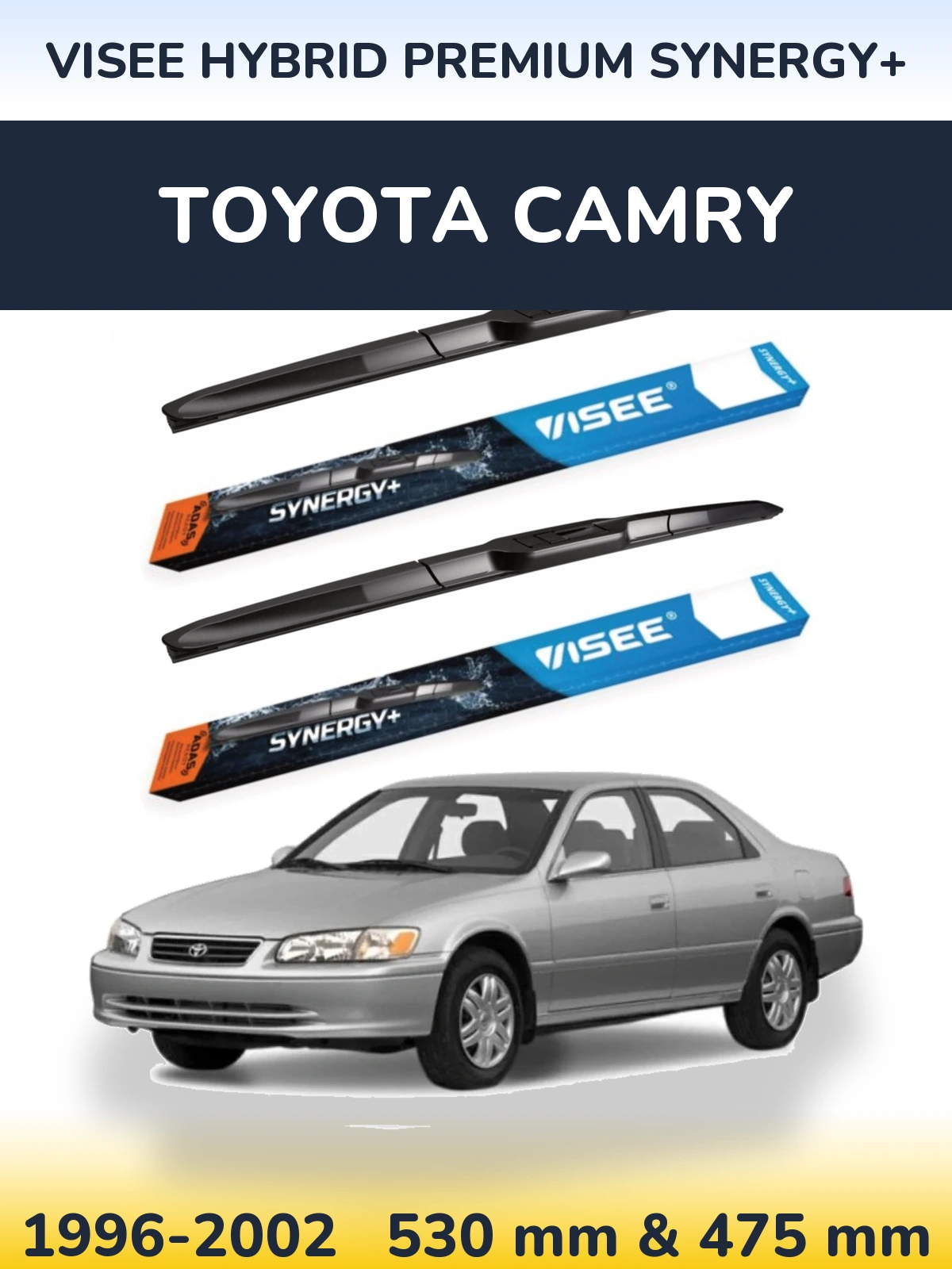 Комплект передніх щіток VISEE HYBRID PREMIUM SYNERGY+ 530 & 475 мм для Toyota Camry 1996-2002