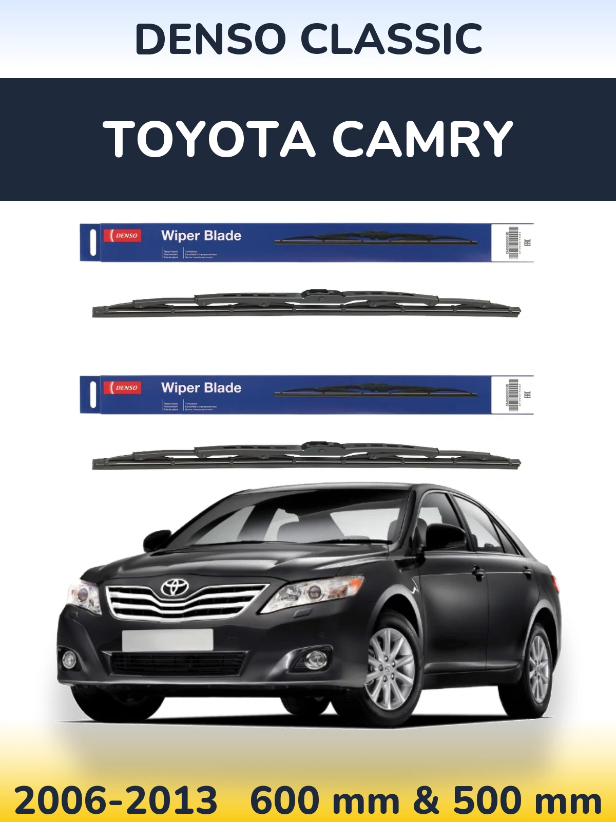 Комплект передних дворников Denso Classic 600 & 500 мм для Toyota Camry 2006-2013