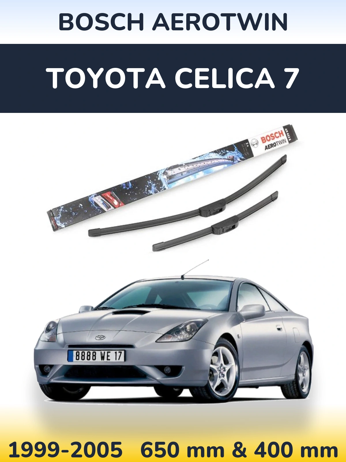 Комплект передніх щіток BOSCH AeroTwin 650 & 400 мм для Toyota Celica 7 1999-2005