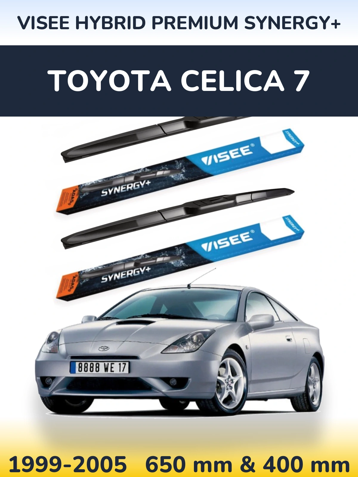 Комплект передніх щіток VISEE HYBRID PREMIUM SYNERGY+ 650 & 400 мм для Toyota Celica 7 1999-2005