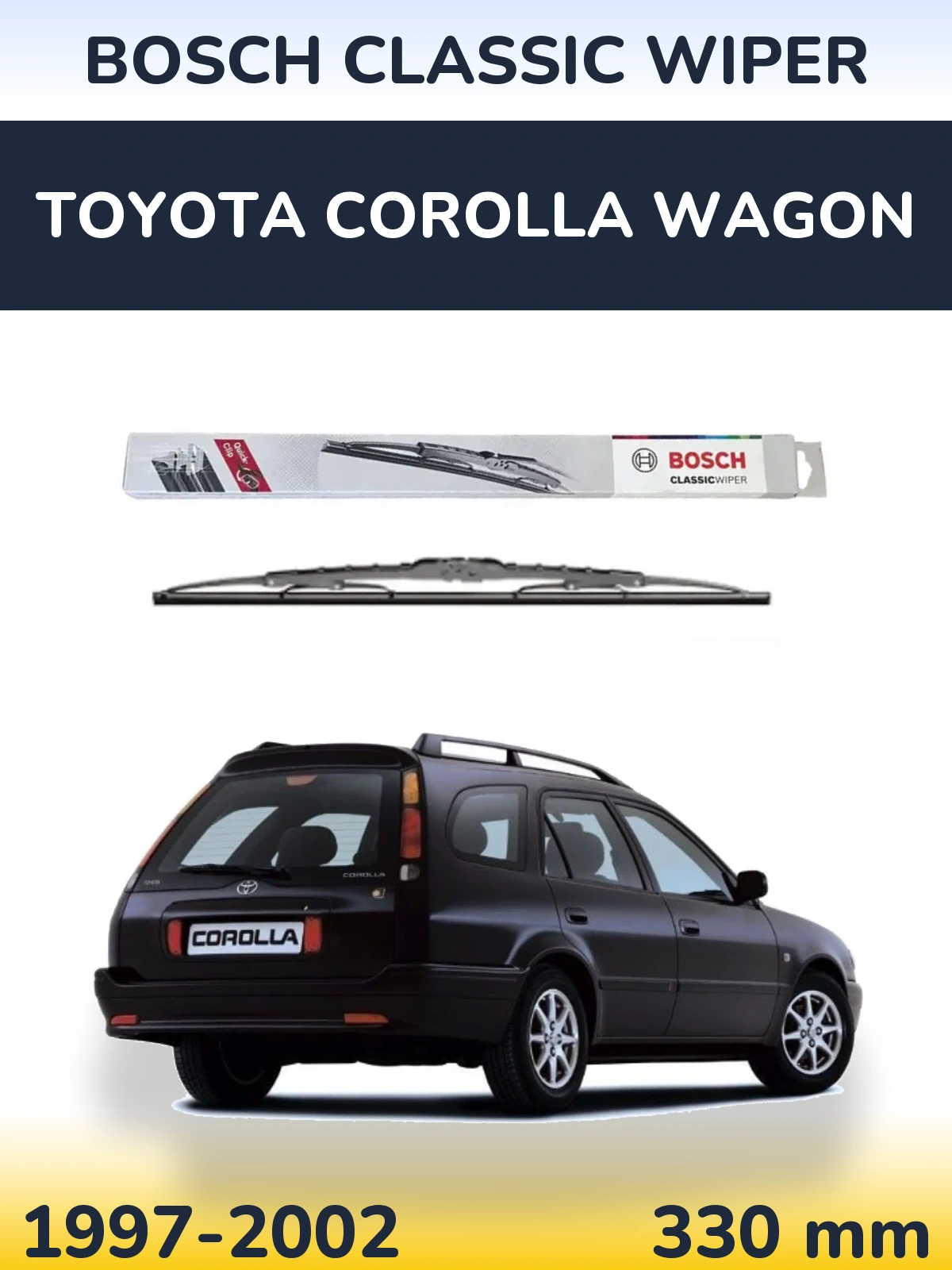 Rear wiper blade BOSCH Classic Wiper 340 mm for Toyota Corolla Wagon 1997-2002