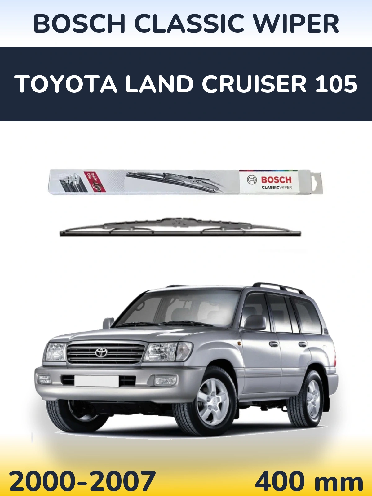 Rear wiper blade BOSCH Classic Wiper 400 mm for Toyota Land Cruiser 105 2000-2007