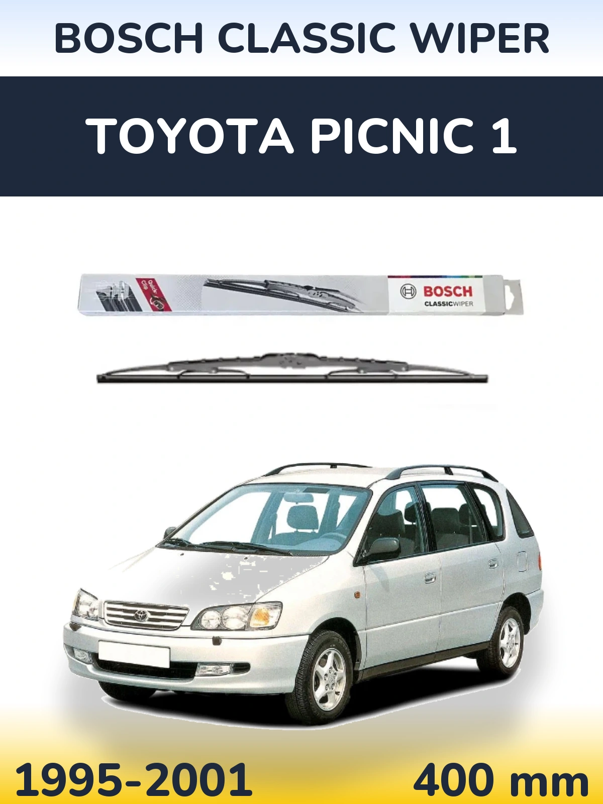 Rear wiper blade BOSCH Classic Wiper 400 mm for Toyota Picnic 1 1995-2001