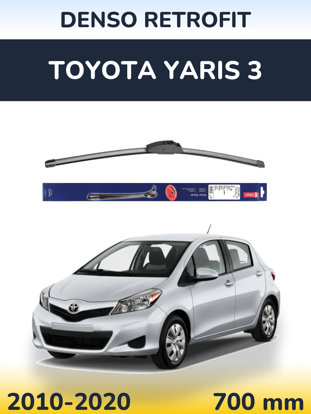 Przednia wycieraczka Denso Retrofit 700 mm do Toyota Yaris 3 2010-2020