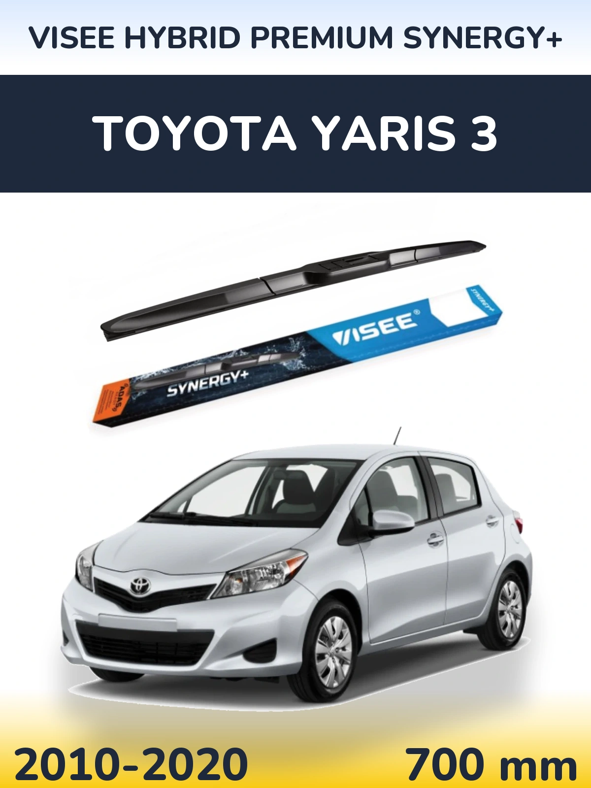 Передний дворник VISEE HYBRID PREMIUM SYNERGY+ 700 мм для Toyota Yaris 3 2010-2020