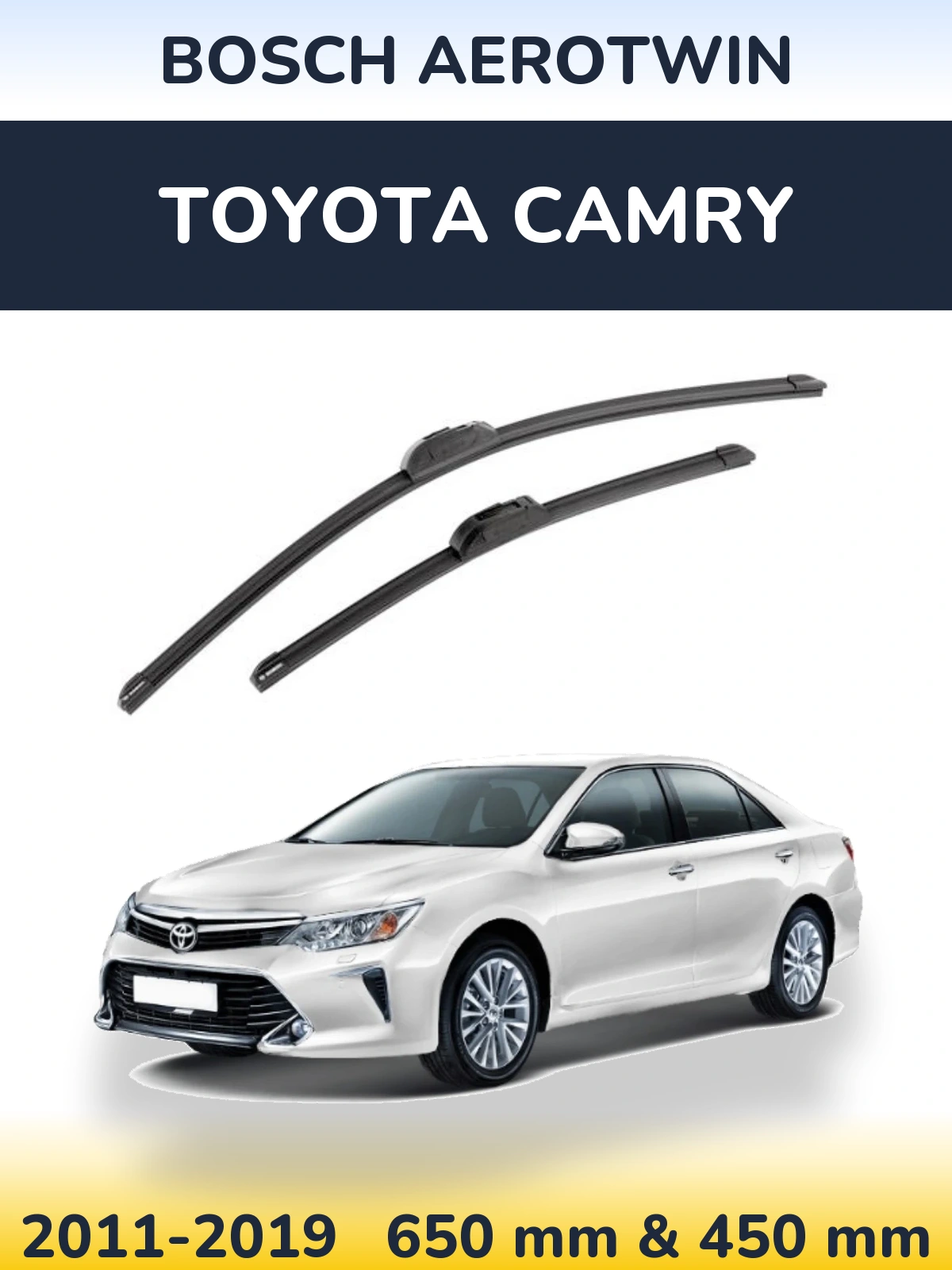 Комплект передніх щіток BOSCH AeroTwin 650 & 450 мм для Toyota Camry 2011-2019