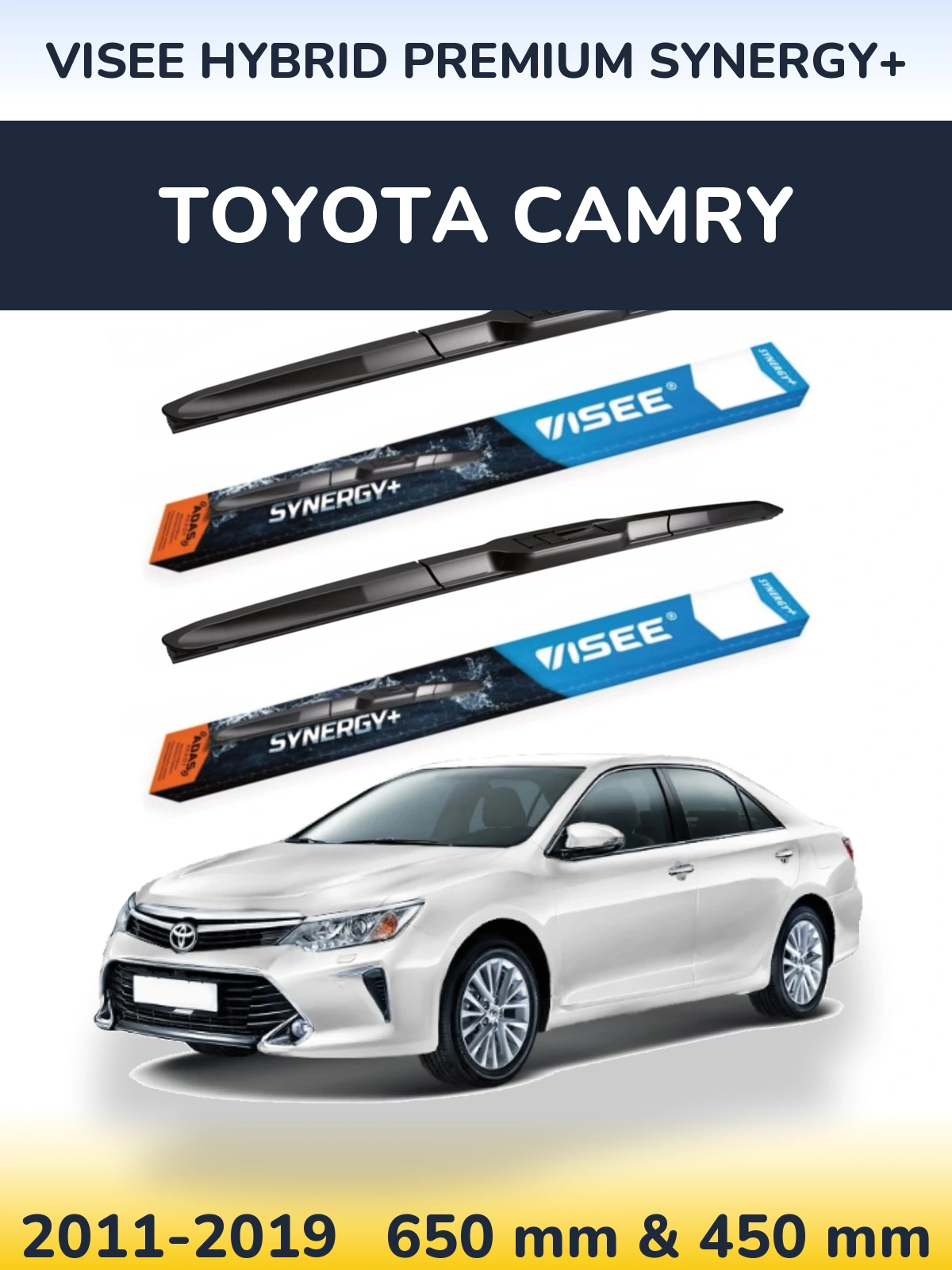 Комплект передніх щіток VISEE HYBRID PREMIUM SYNERGY+ 650 & 450 мм для Toyota Camry 2011-2019