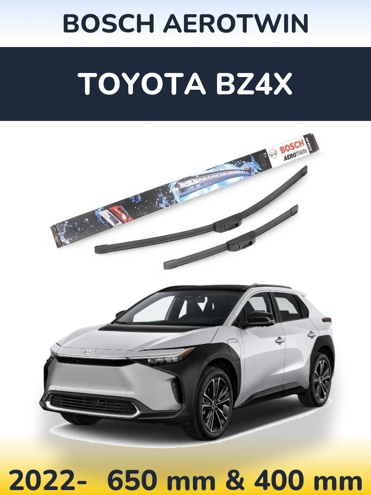 Комплект передних дворников BOSCH AeroTwin 650 & 400 мм для Toyota bZ4X 2022-2026