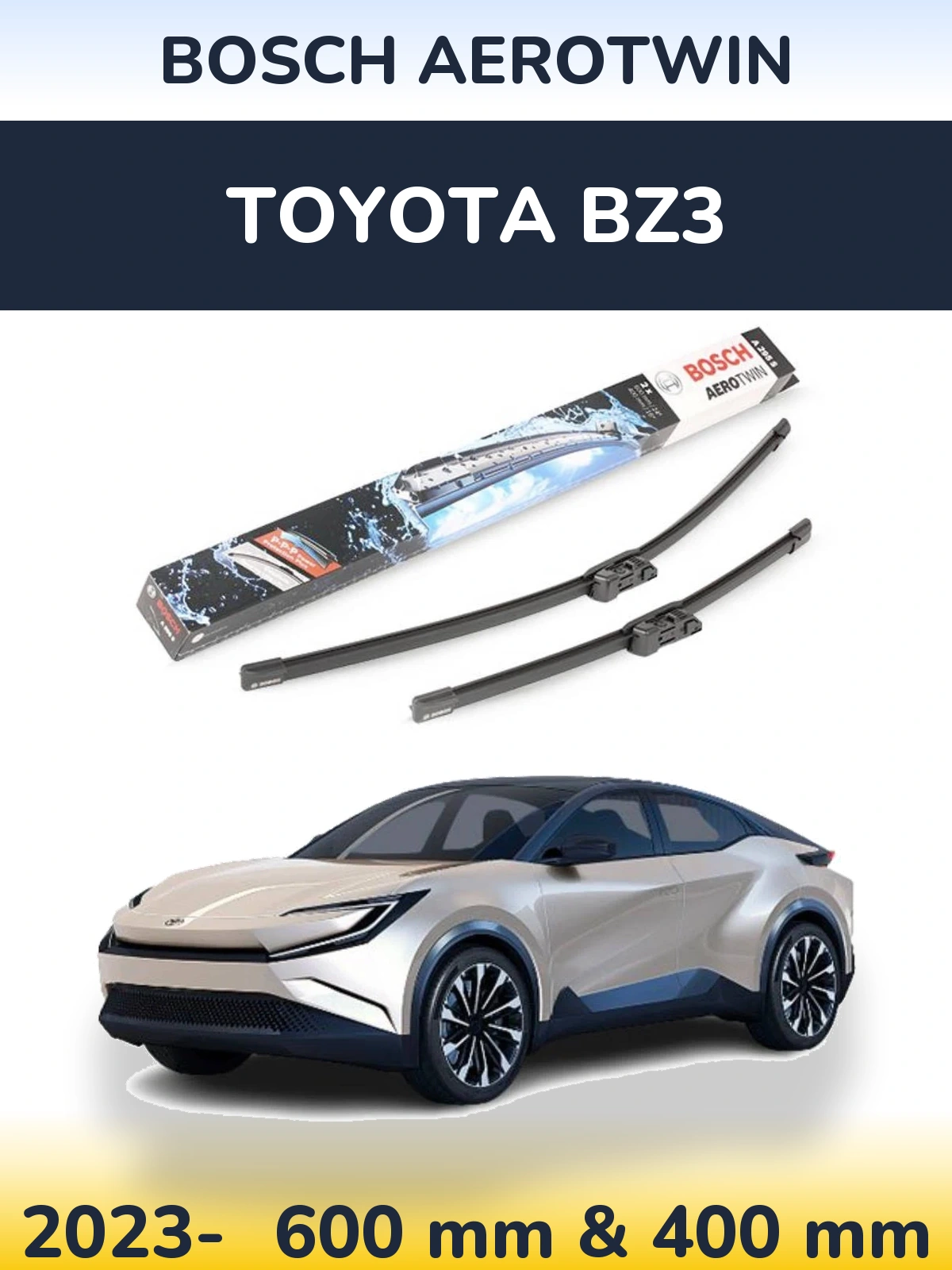 Комплект передніх щіток BOSCH AeroTwin 600 & 400 мм для Toyota bZ3 2023-2026