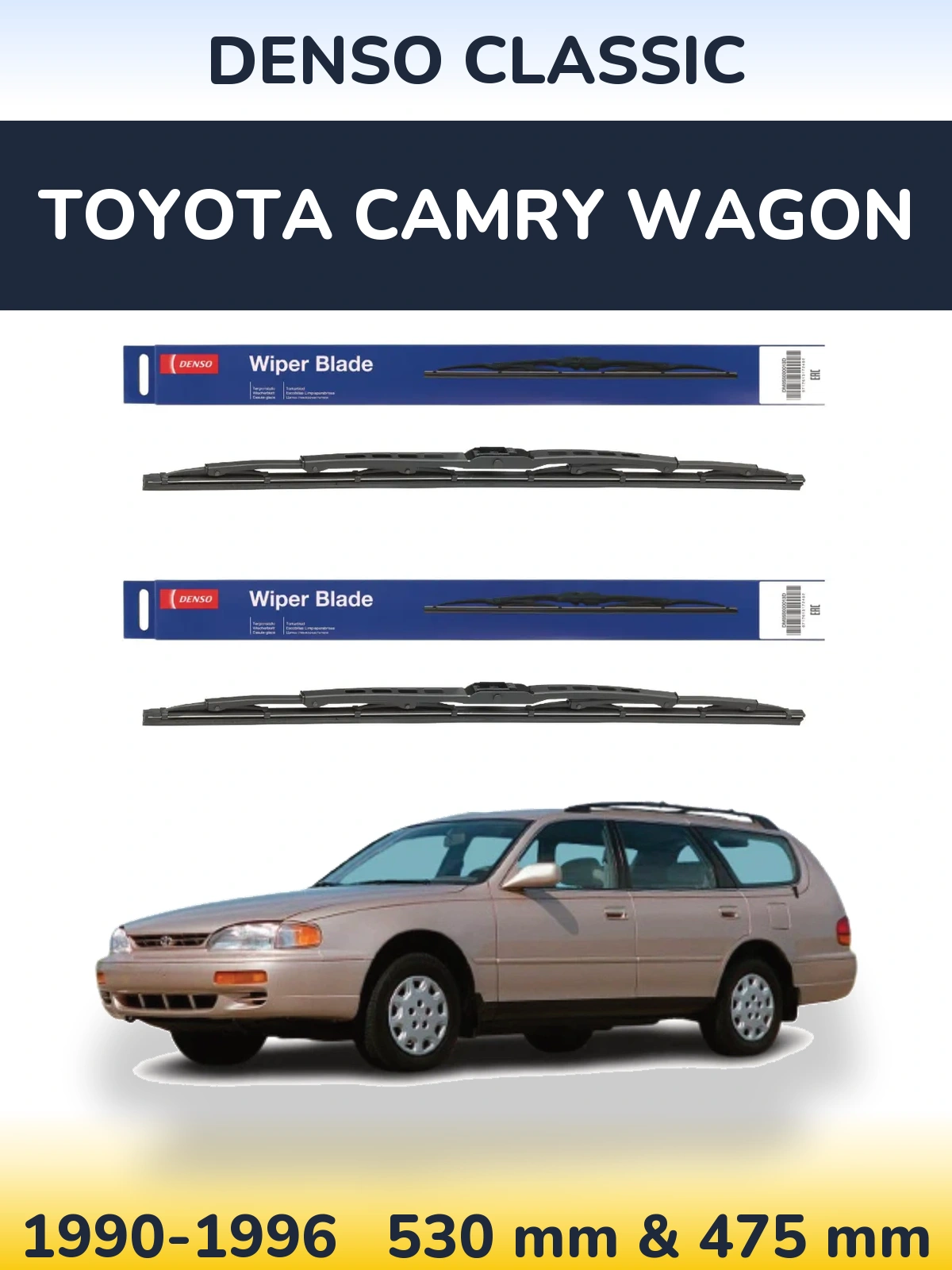 Komplet przednich wycieraczek Denso Classic 530 & 475 mm do Toyota Camry Wagon 1990-1996