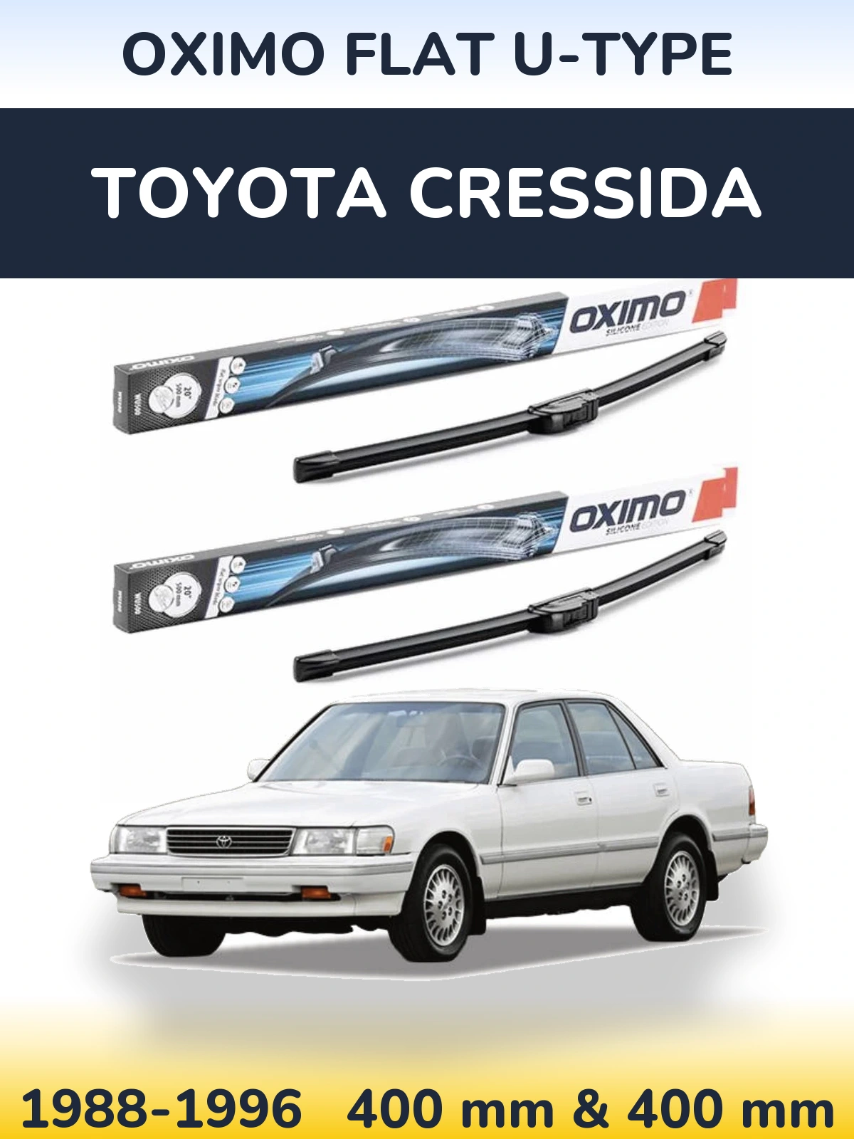 Комплект передніх щіток Oximo Flat U-type 400 & 400 мм для Toyota Cressida 1988-1996