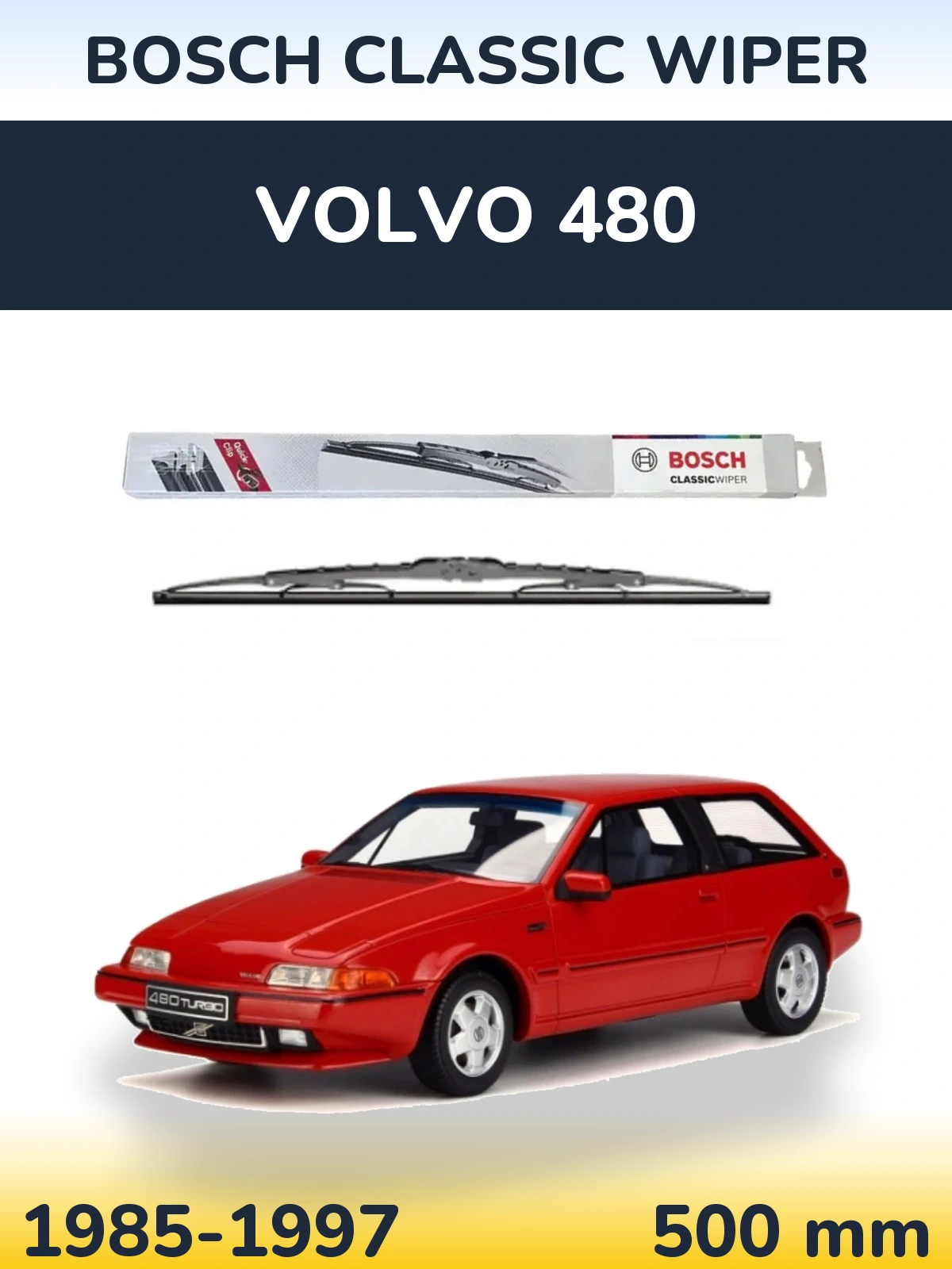 Задний дворник BOSCH Classic Wiper 500 мм для Volvo 480 1985-1997