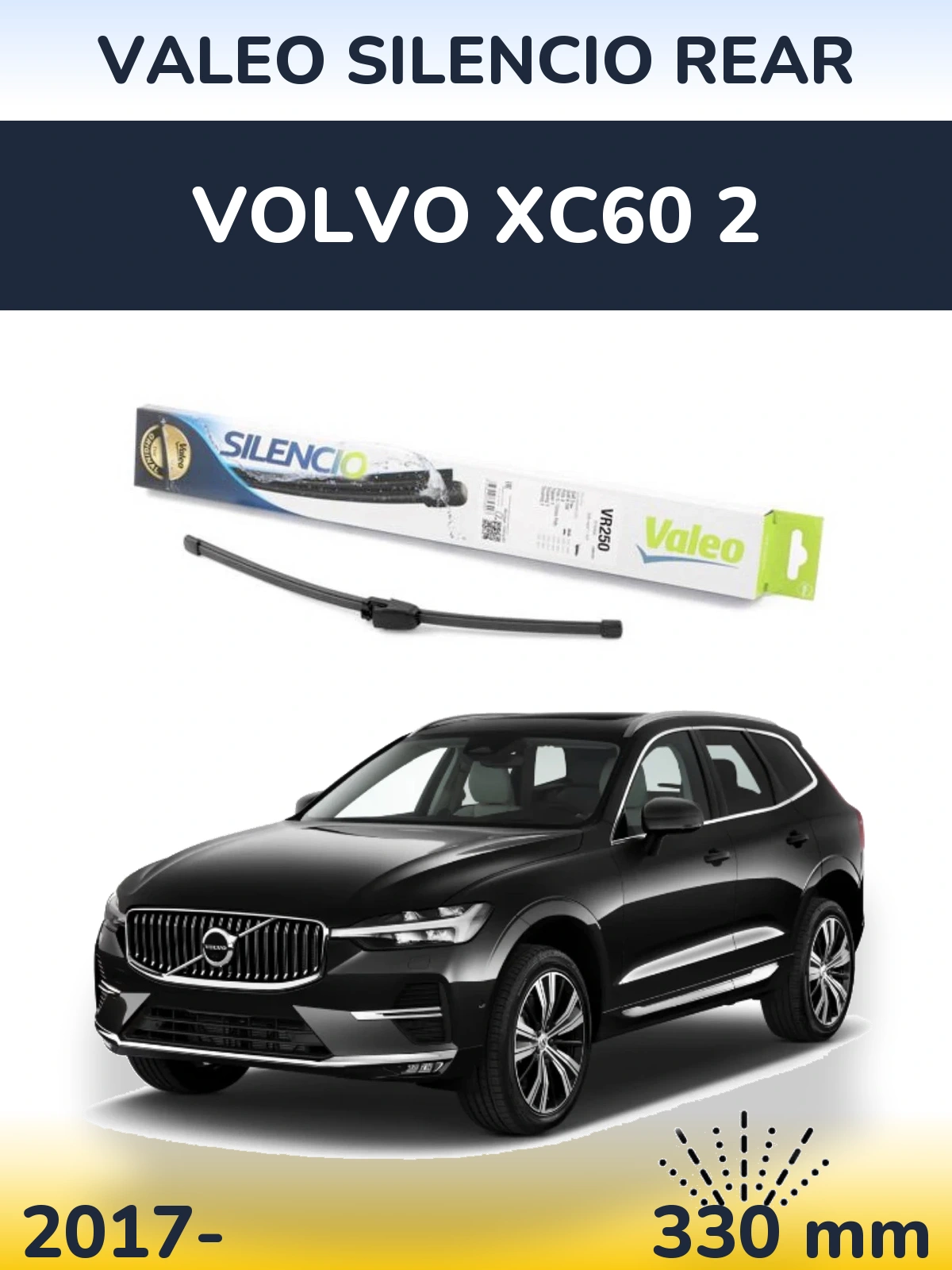 Задний дворник Valeo Silencio Rear 335 мм для Volvo XC60 2 2017-2026