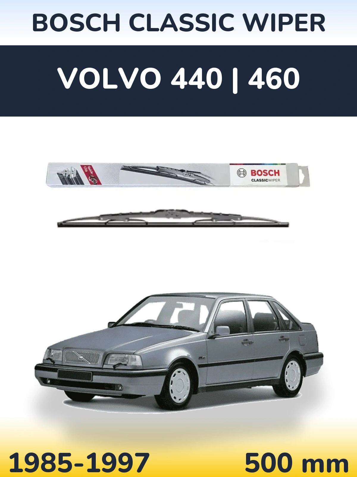 Задня щітка BOSCH Classic Wiper 500 мм для Volvo 440 | 460 1985-1997