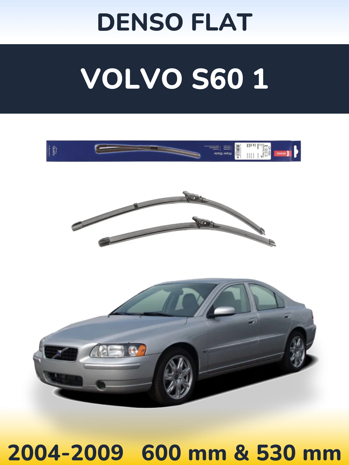 Комплект передних дворников Denso Flat 600 & 550 мм для Volvo S60 1 2004-2009