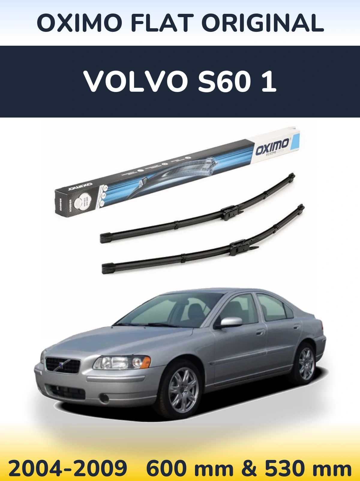 Комплект передних дворников Oximo Flat Original 600 & 550 мм для Volvo S60 1 2004-2009