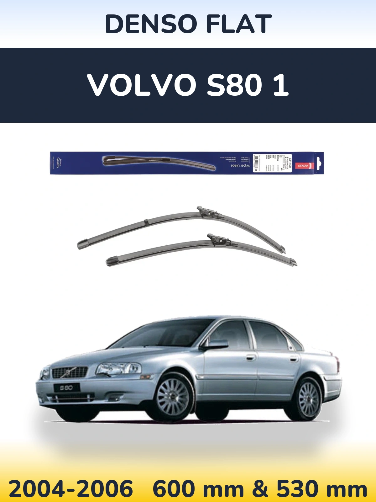 Комплект передних дворников Denso Flat 600 & 550 мм для Volvo S80 1 2004-2006