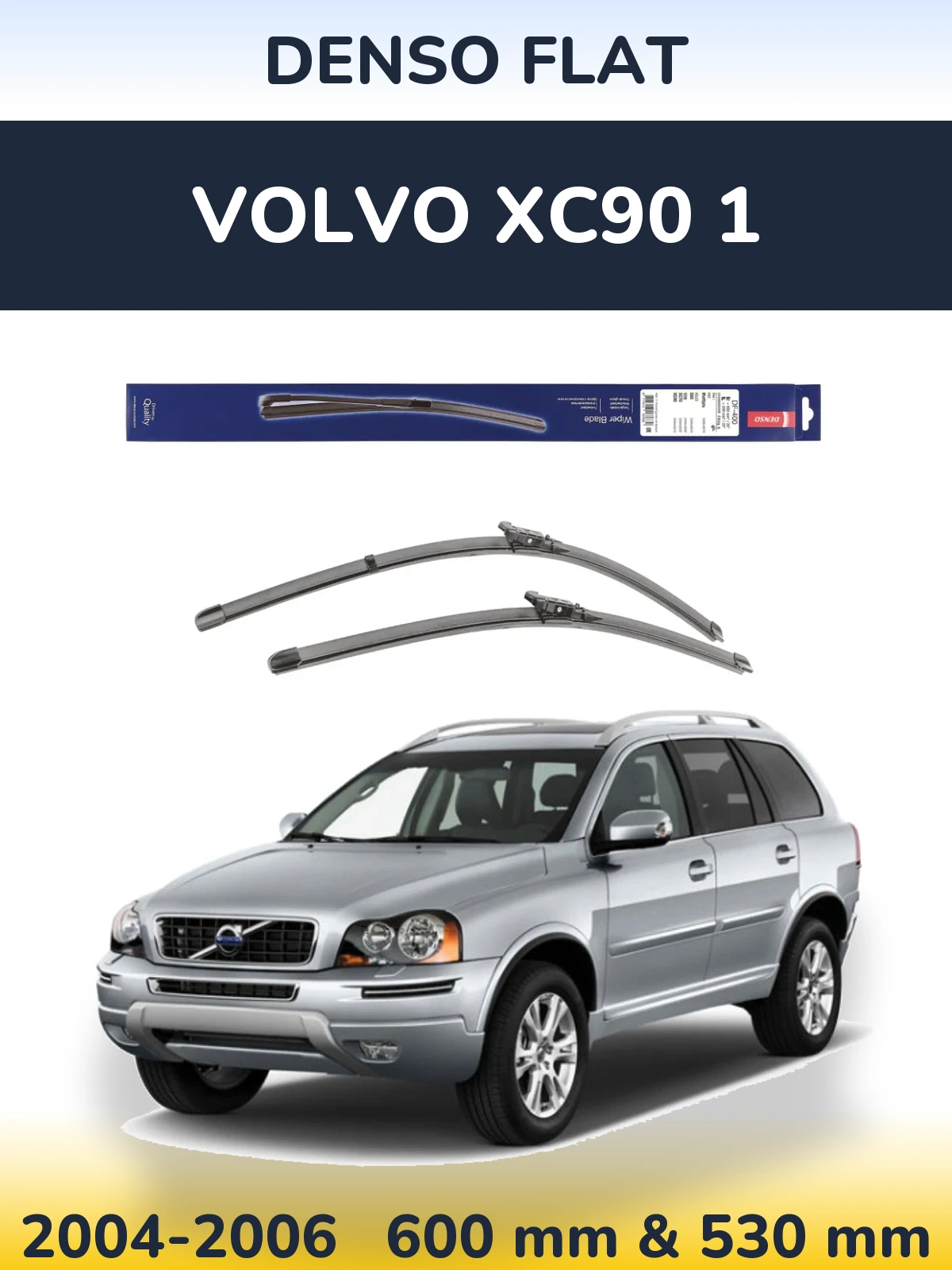 Комплект передних дворников Denso Flat 600 & 550 мм для Volvo XC90 1 2004-2006