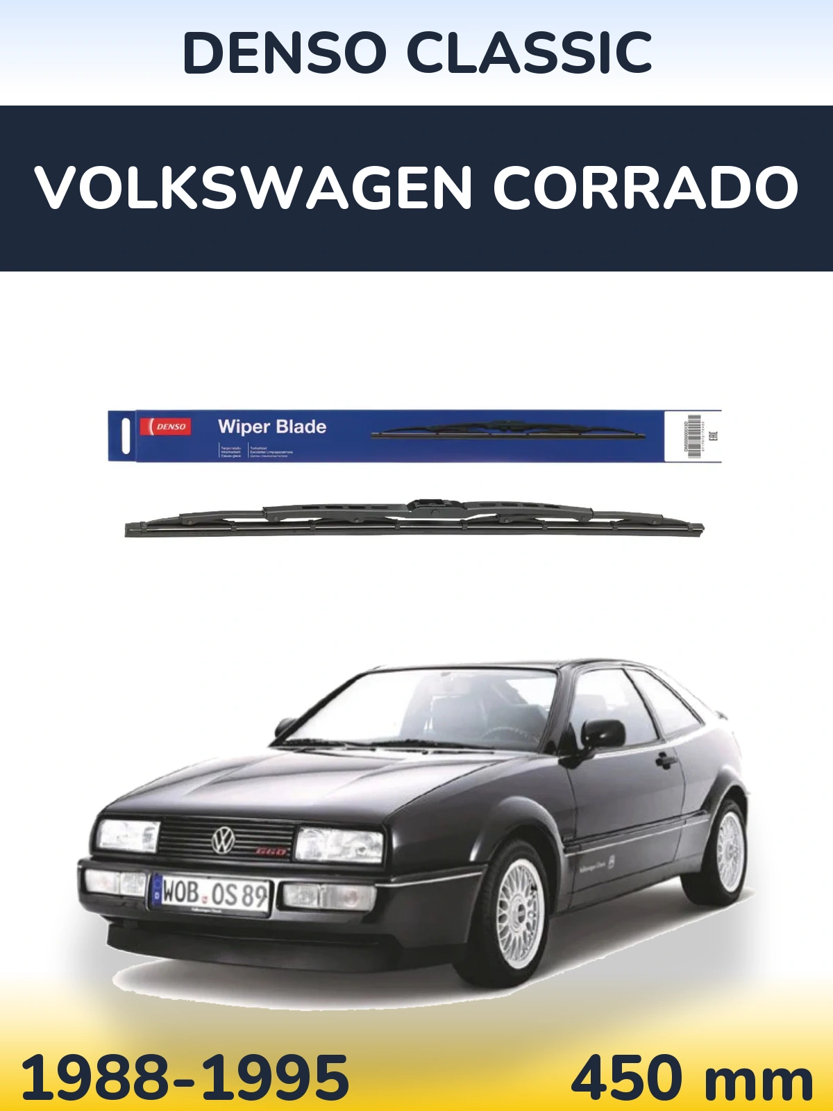 Rear wiper blade Denso Classic 450 mm for Volkswagen Corrado 1988-1995