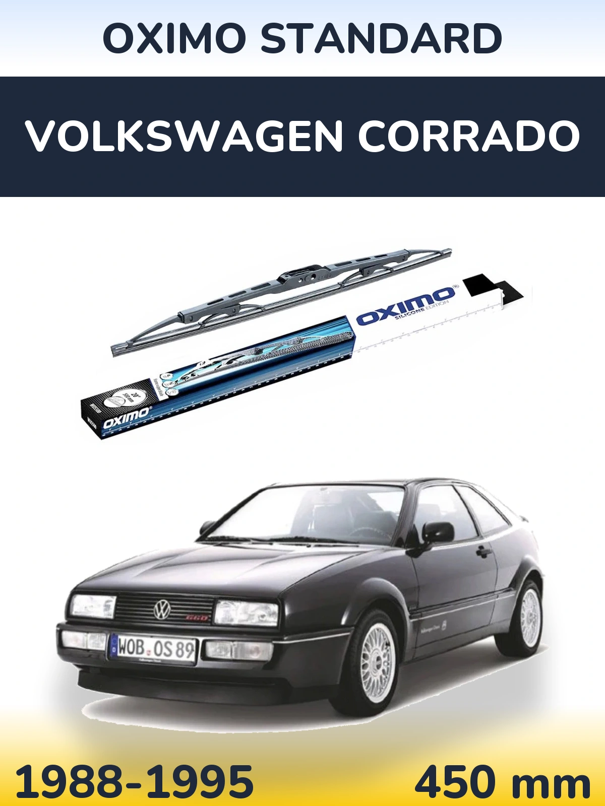 Задня щітка Oximo Standard 450 мм для Volkswagen Corrado 1988-1995