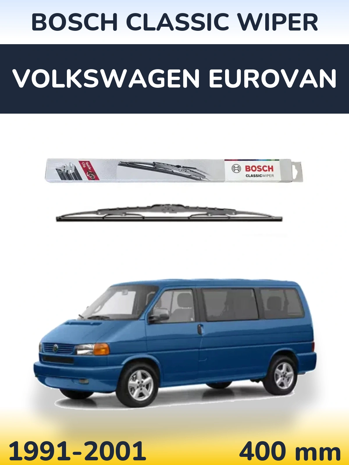 Задня щітка BOSCH Classic Wiper 400 мм для Volkswagen Eurovan 1991-2001