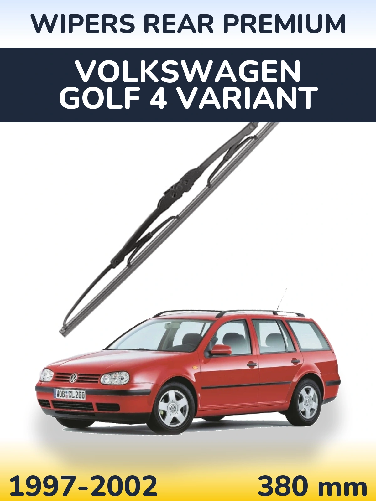 Задня щітка WIPERS REAR PREMIUM 380 мм для Volkswagen Golf 4 Variant 1997-2002