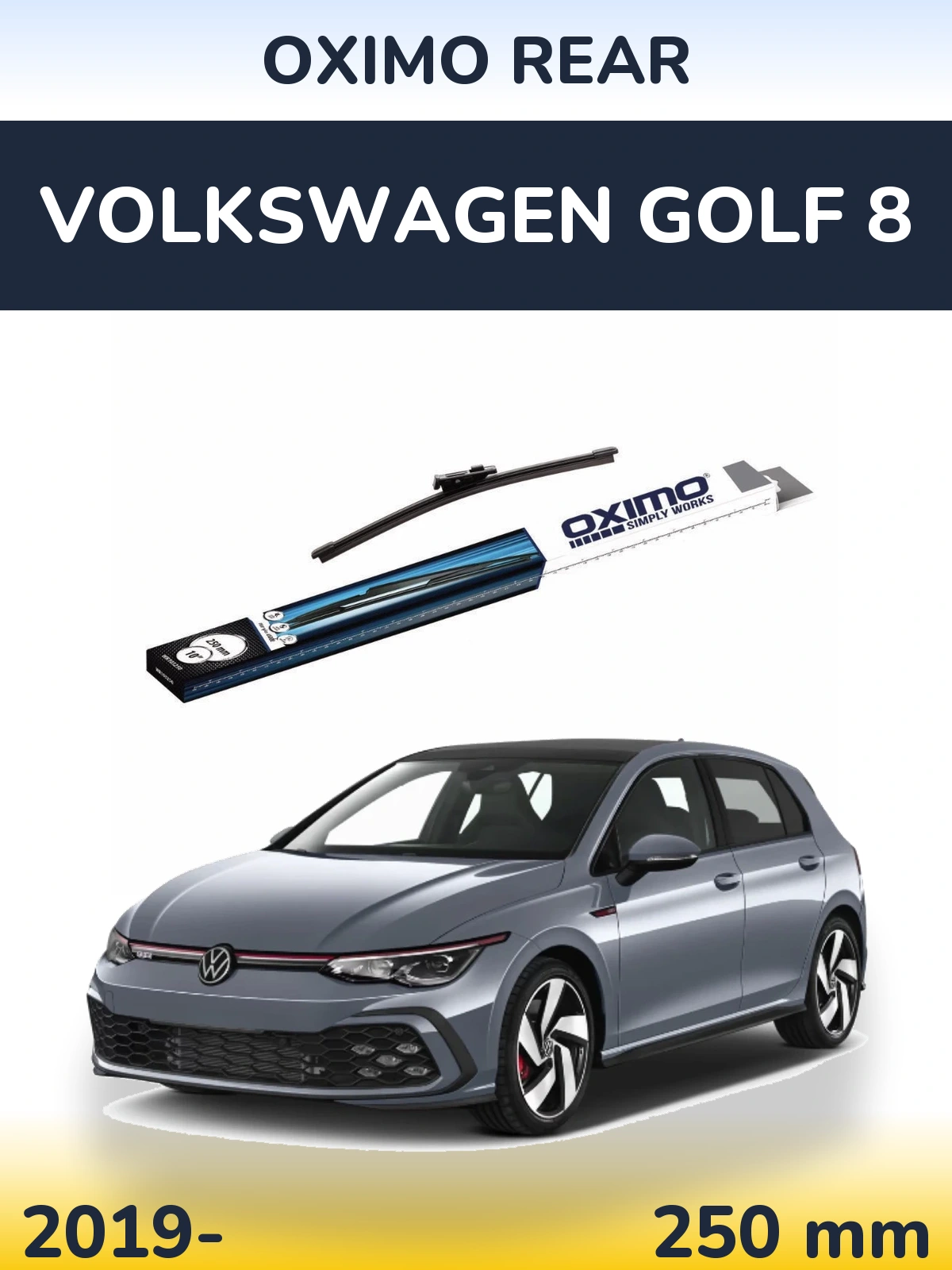 Задний дворник Oximo Rear 250 мм для Volkswagen Golf 8 2019-2026