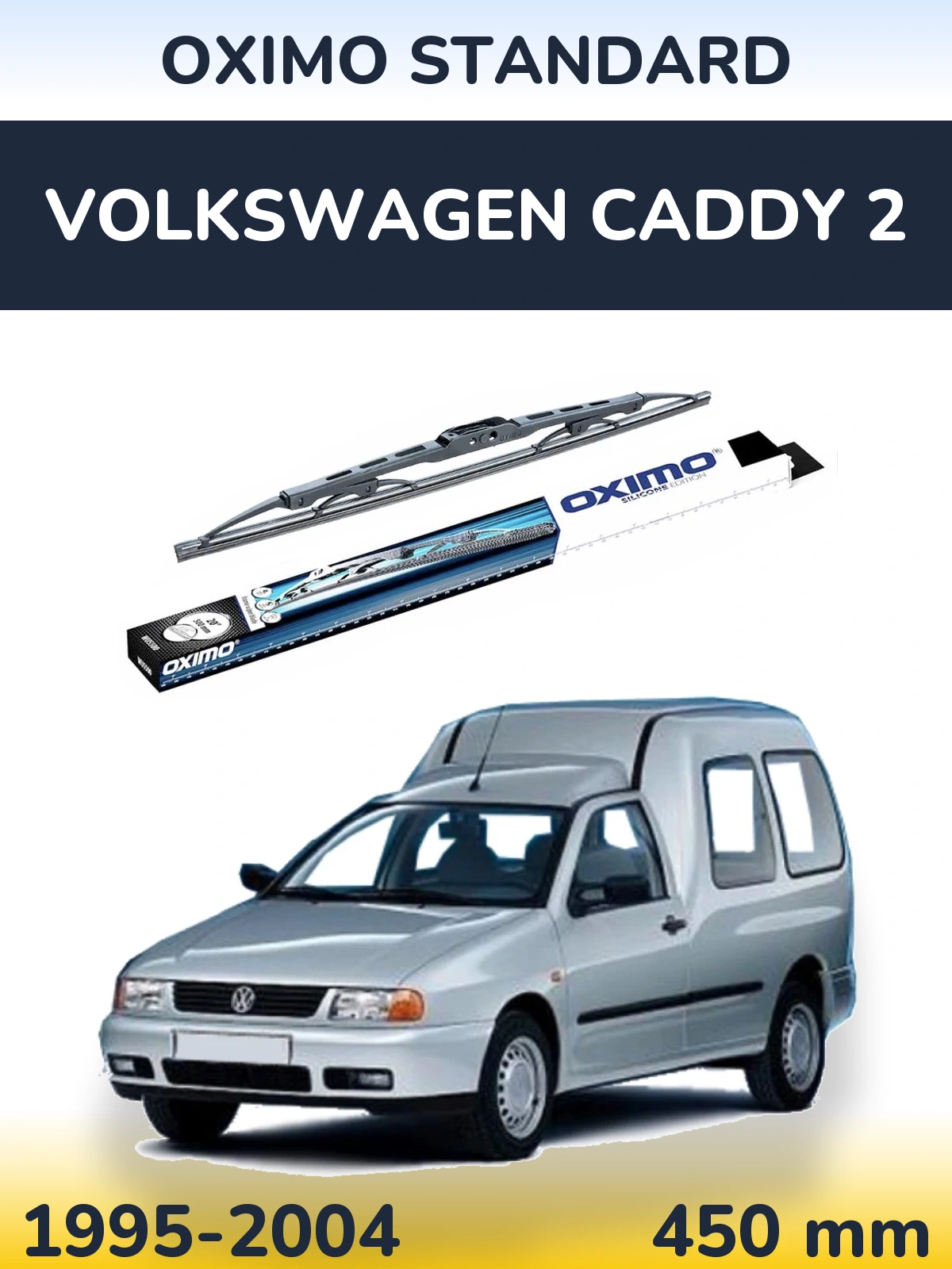 Rear wiper blade Oximo Standard 450 mm for Volkswagen Caddy 2 1995-2004