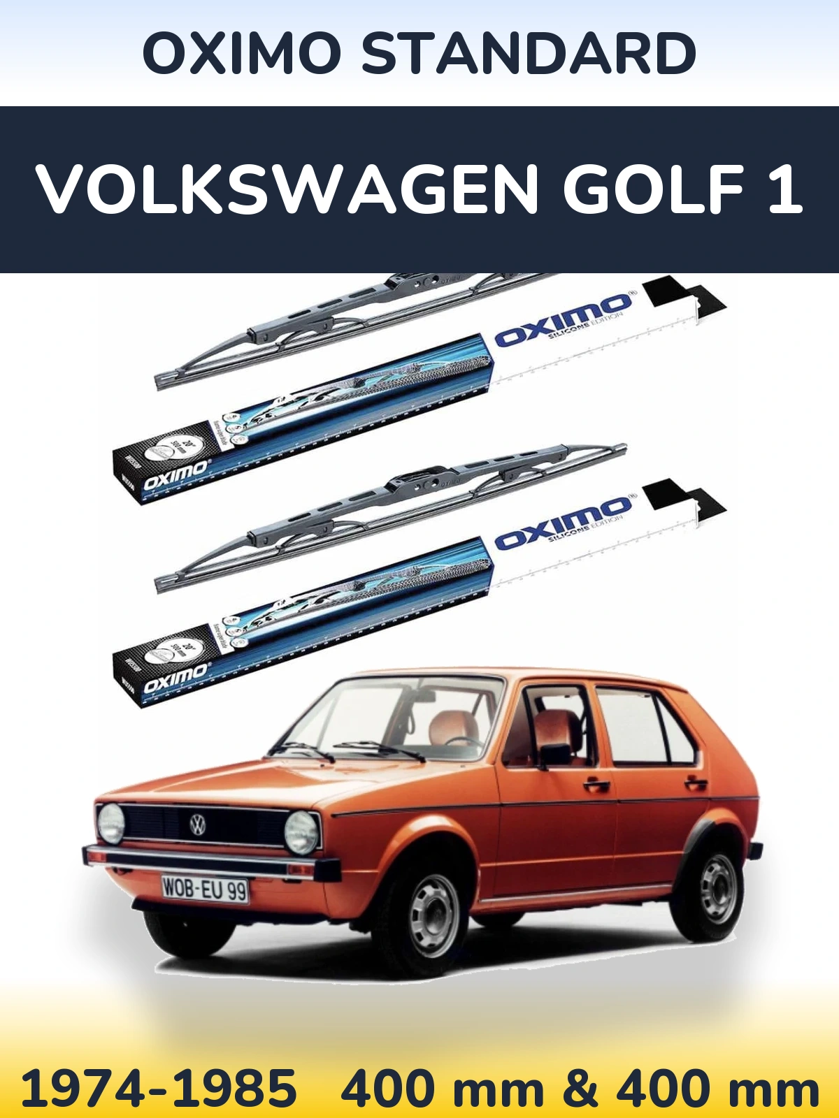 Komplet przednich wycieraczek Oximo Standard 400 & 400 mm do Volkswagen Golf 1 1974-1985
