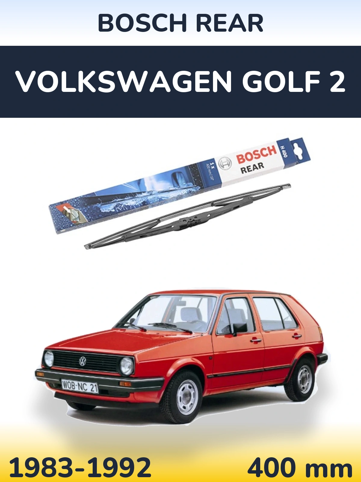 Tylna wycieraczka BOSCH Rear 400 mm do Volkswagen Golf 2 1983-1992