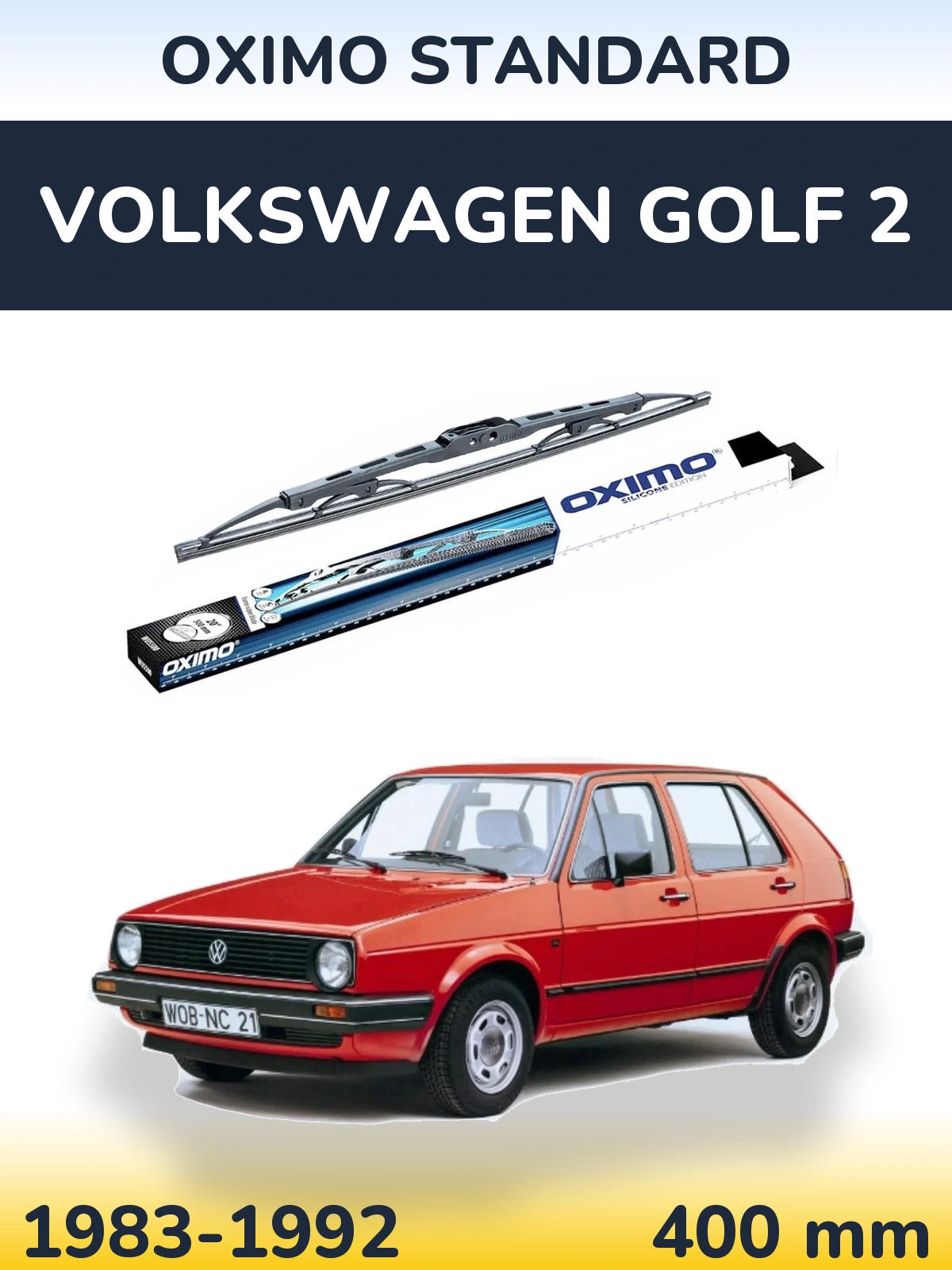 Задня щітка Oximo Standard 400 мм для Volkswagen Golf 2 1983-1992