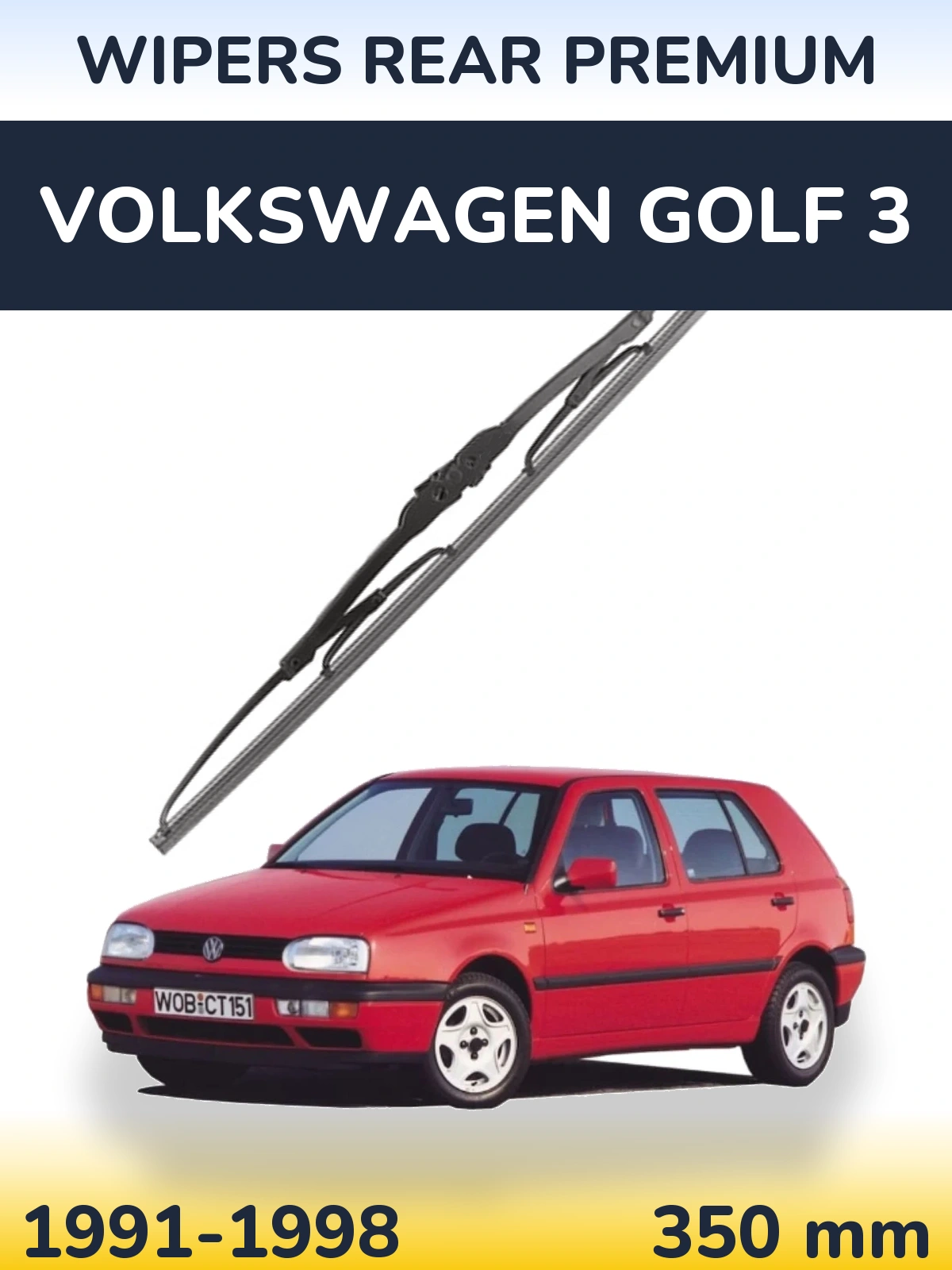 Rear wiper blade WIPERS REAR PREMIUM 350 mm for Volkswagen Golf 3 1991-1998