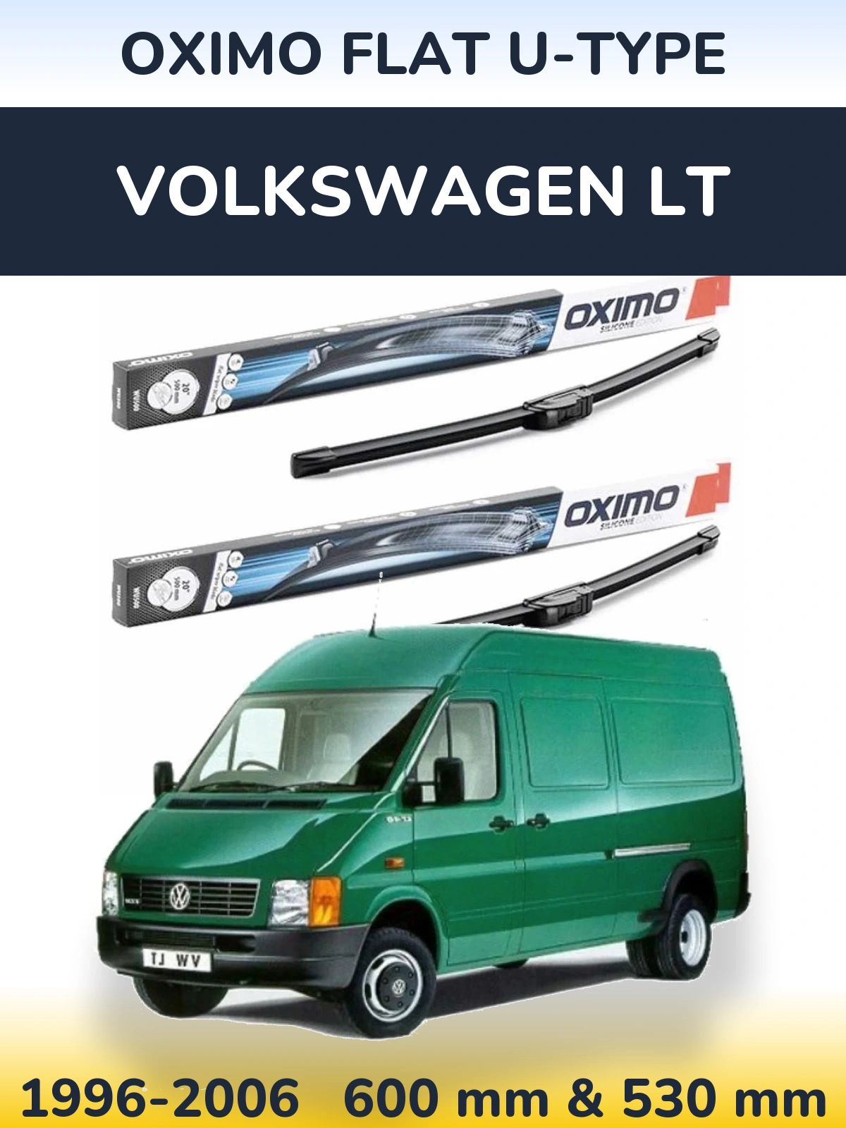 Komplet przednich wycieraczek Oximo Flat U-type 600 & 530 mm do Volkswagen LT 1996-2006