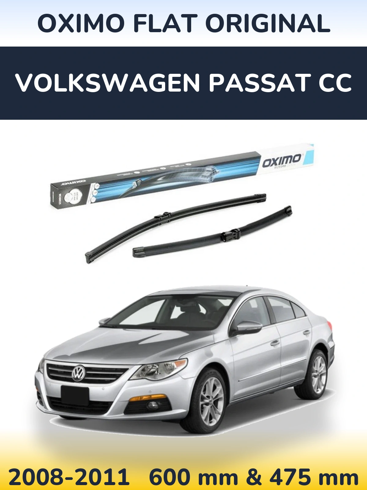 Komplet przednich wycieraczek Oximo Flat Original 600 & 475 mm do Volkswagen Passat CC 2008-2011