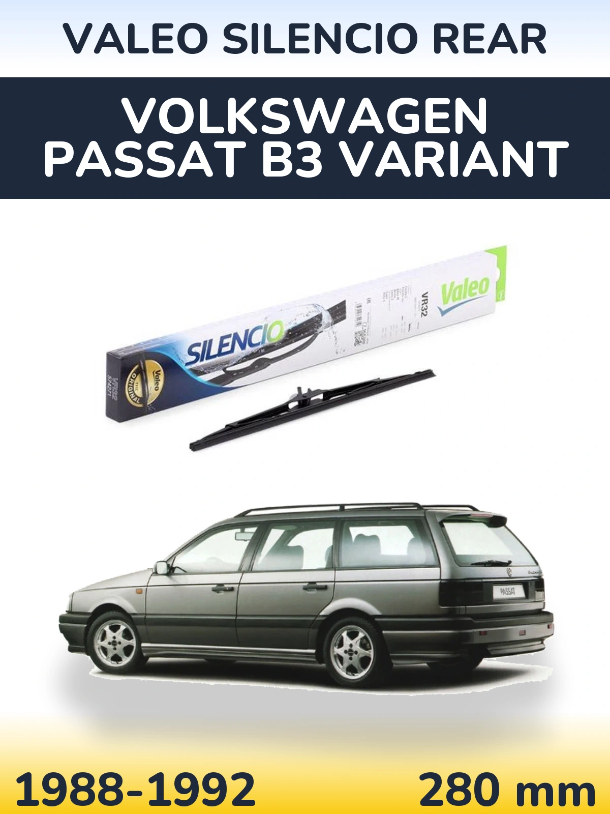 Tylna wycieraczka Valeo Silencio Rear 280 mm do Volkswagen Passat B3 Variant 1988-1992