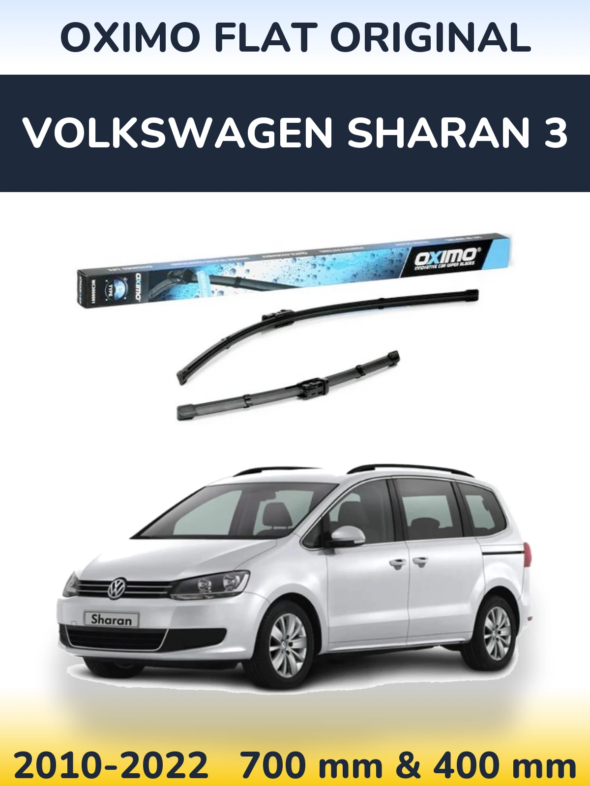Комплект передних дворников Oximo Flat Original 700 & 400 мм для Volkswagen Sharan 3 2010-2022