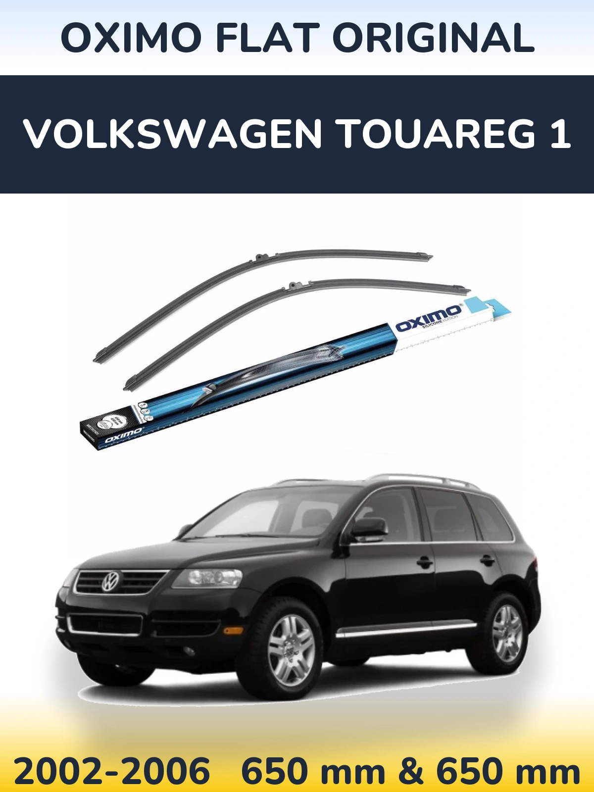 Komplet przednich wycieraczek Oximo Flat Original 650 & 650 mm do Volkswagen Touareg 1 2002-2006