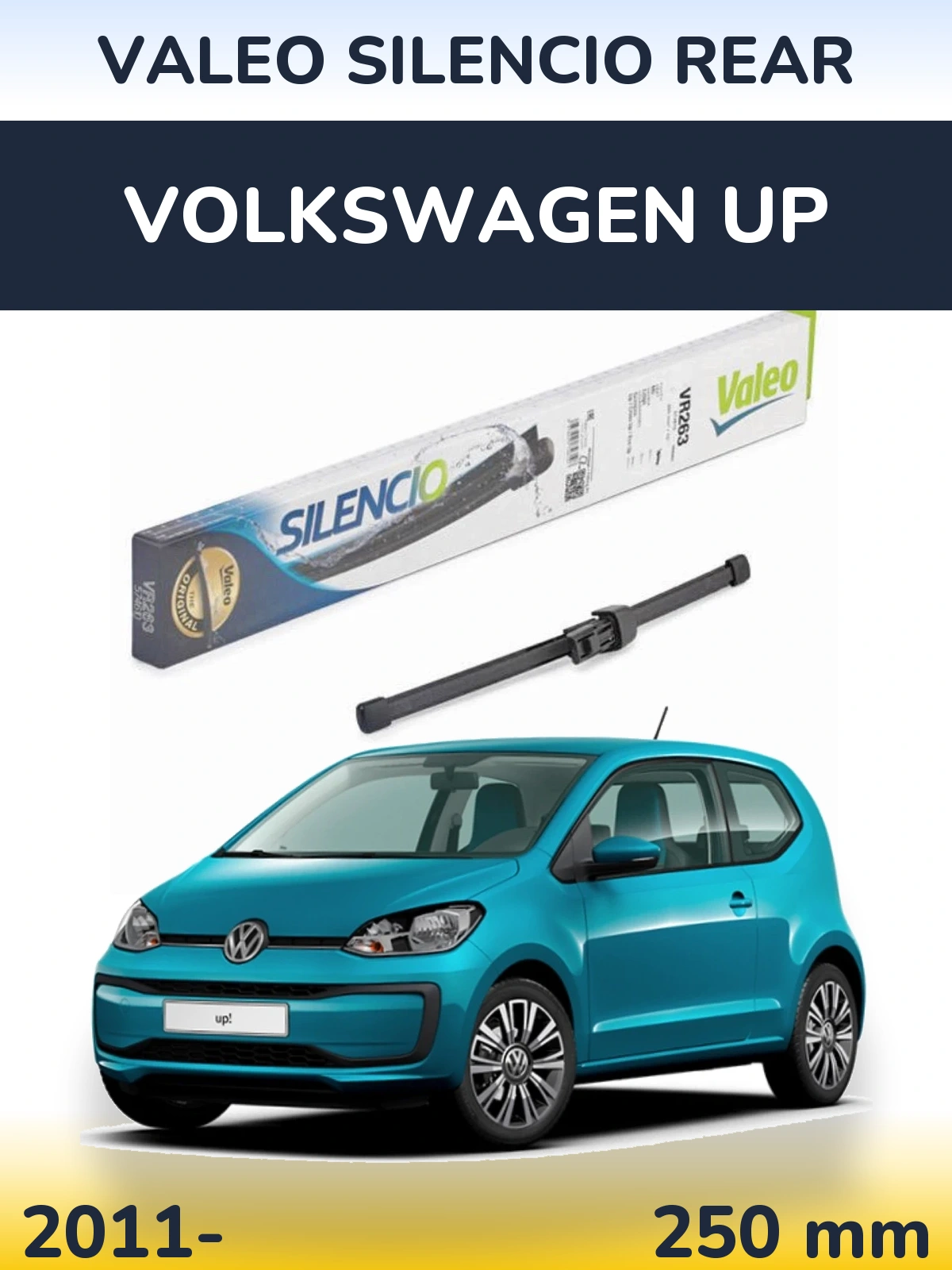 Rear wiper blade Valeo Silencio Rear 250 mm for Volkswagen Up 2011-2026